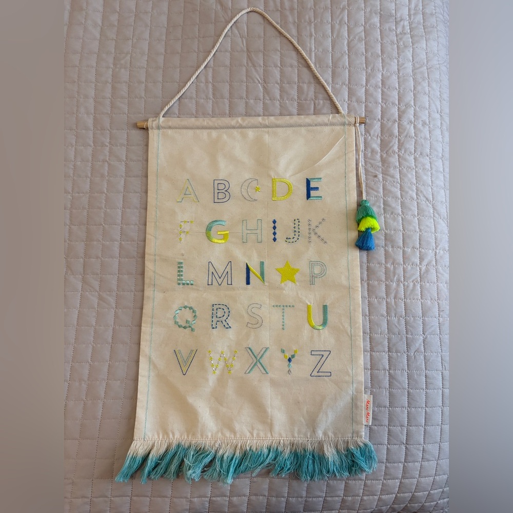 Meri Meri Alphabet Wall Hanging - Cream, Blue, Green